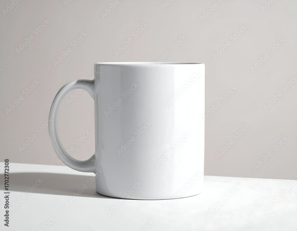 Obraz premium Empty white mug on a table