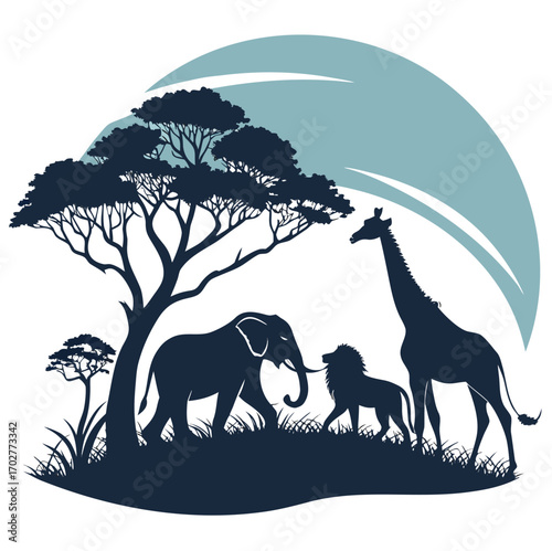 wild animals silhouettes