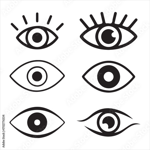 Realistic eye icon with lashes