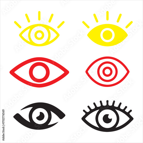 Realistic eye icon with lashes