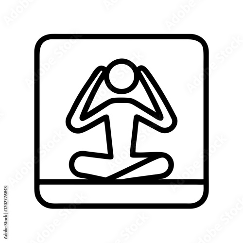 Meditation icon – vector wellness and yoga relaxation symbol
