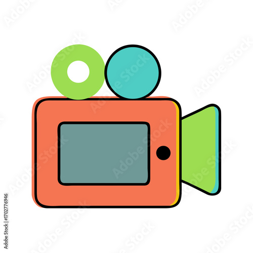Video camera icon – vector media and movie recording symbol.
