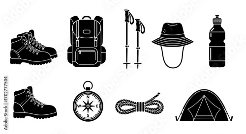 Hiking Equipment Set Essential Gear for Outdoor Adventures