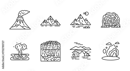 Collection of Various Geological Formation Illustrations
