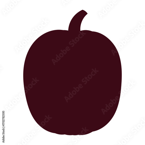 Pumpkin, squash, autumn vegetable isolated on transparent. Hand drawn vector illustration. Silhouette design. Halloween, Thanksgiving, harvest festival traditional holiday element, seasonal clip art