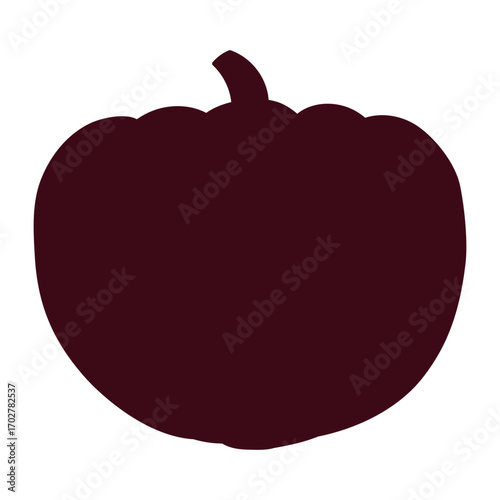 Pumpkin, squash, autumn vegetable isolated on transparent. Hand drawn vector illustration. Silhouette design. Halloween, Thanksgiving, harvest festival traditional holiday element, seasonal clip art