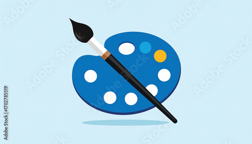 Flat vector palette and brush icon