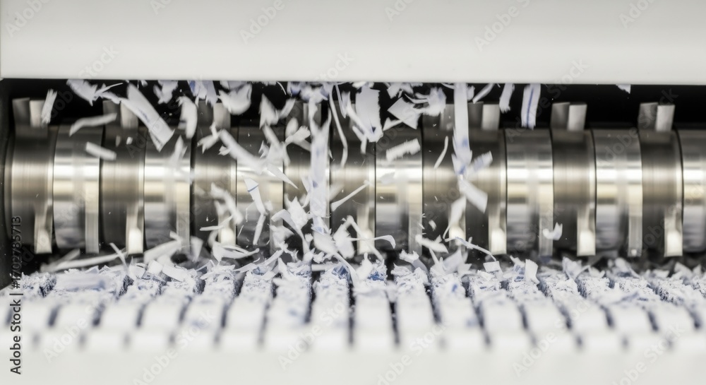 Obraz premium Paper Shredder Action: Security and Destruction