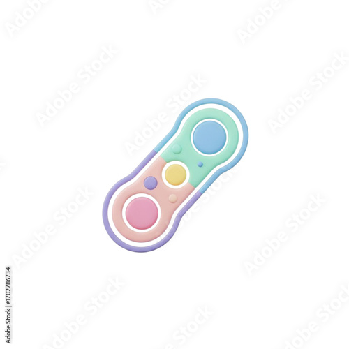 Pastel colored sensory fidget toy isolated on transparent background