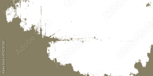 Green paint splashes on a grunge background with an abstract ink splat design