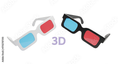 Embark on a cinematic 3D journey with these playful glasses inviting you to dive into on transparent background