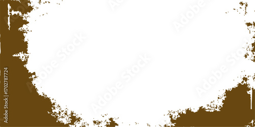 grunge floral frame on a pile of brown cocoa powder