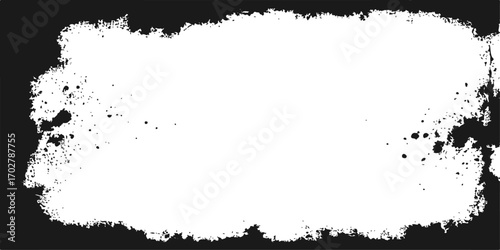 Grunge black frame with dirty ink splat border