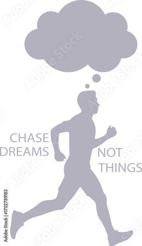 Athlete Runner Motivational Dreams Typography