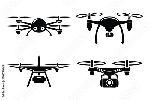 Drone Models Collection with Cameras