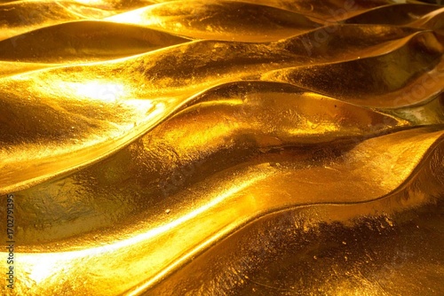 Shinny Gold Golden Background. Wave Effect.