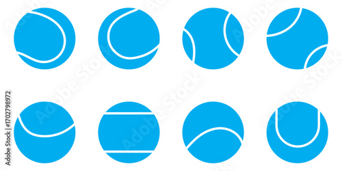 Tennis Ball Set Icons Collection – Isolated Green Sports Balls, Simple and Outline Designs, Vector Clipart, Game Ball Illustrations, Transparent Background, Matching Sport Icon Styles