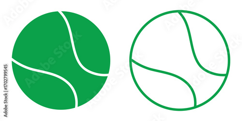Sports outline icons-Tennis balls. Collection of tennis ball icons in outline styles. Ideal for sports, fitness, and recreational-themed designs.
