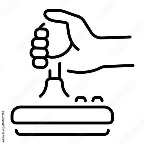 A line style icon representing a gaming joystick