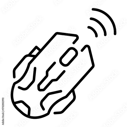 A linear style icon showing a mouse