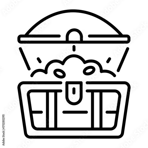 A linear icon representing a treasure