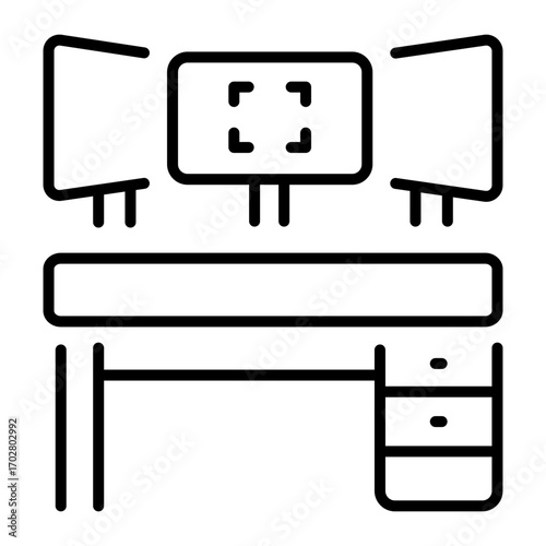 A line style icon showing a gaming table