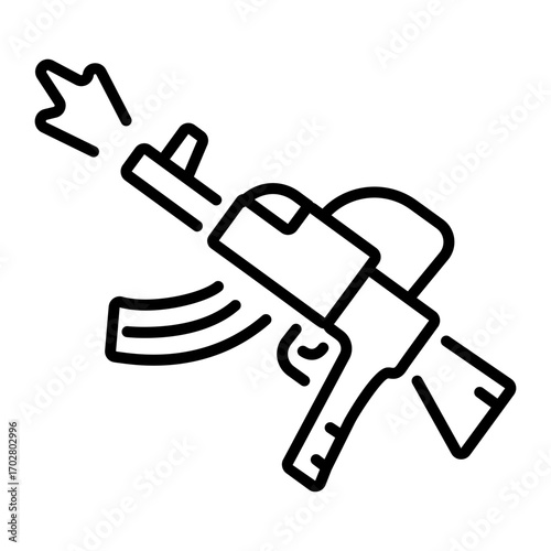 A linear icon representing a rifle gun