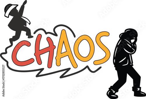Silhouette vector illustration of abstract hip hop dancers in black