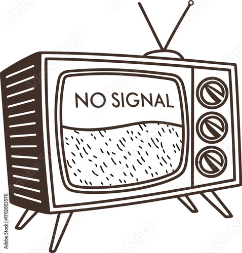 A vibrant vector illustration of a vintage retro television set with a classic screen and antenna