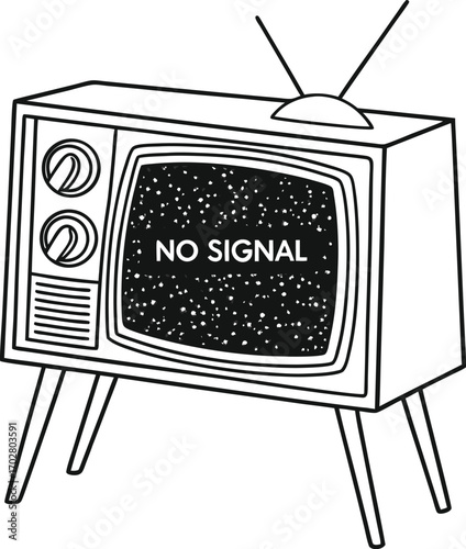 A classic retro TV with a large screen and antenna for old-school broadcasts