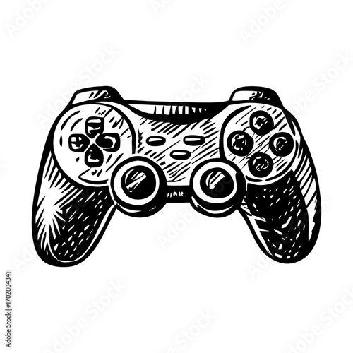 A sketchy style illustration representing game controller