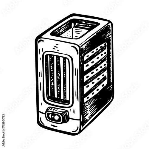 A vintage style illustration showing sterilizer device