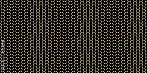 Industrial steel grid with carbon fiber holes, a dark metallic textured backdrop. Abstract metal hexagon layers. Black hexagon seamless pattern. speaker, wallpaper, chrome, vector illustration, silver