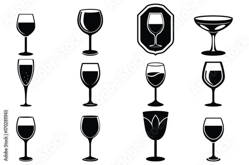 collection of wine glasses