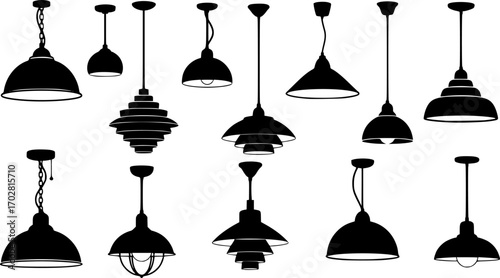 Pendant lamps svg, Ceiling lamp svg, Pendant lamps silhouette, Ceiling lamp silhouette, Pendant lamp logo, Lamp silhouette, Pendant light icon, Ceiling lamp icon, Pendant lamps vector set