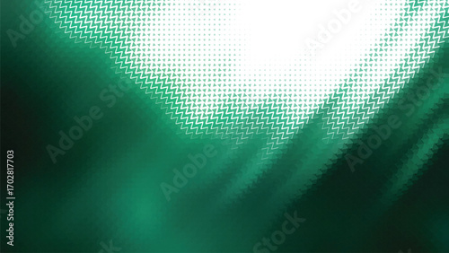 Abstract emerald green background with a subtle halftone pattern and dynamic light streaks creating a futuristic and energetic visual effect