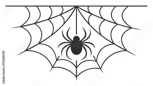 Spider a spiderweb against a halloween arachnid