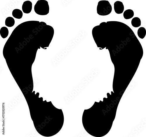 halloween postcards 1Vector illustration of human bare footprints. An icon and symbol for travel, walking, freedom, discovery, or for wellness and relaxation projects.