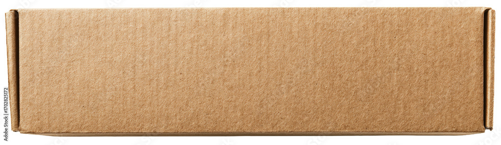 Fototapeta premium Rectangular cardboard box, light beige color, with a textured surface