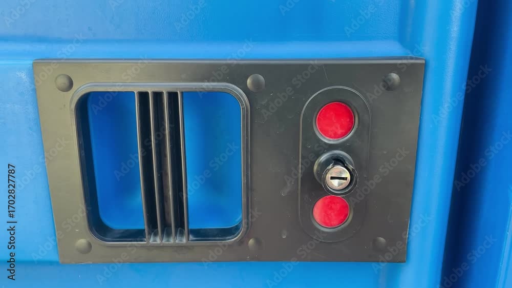 Security and access control in everyday life. A key unlocking a door ...