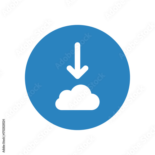 Vector Graphic of a Cloud Download Symbol