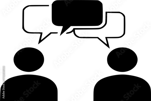 Communication Icon Vector. Illustration of conversation between two people