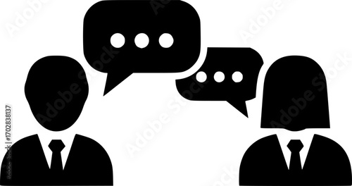Communication Icon Vector. Illustration of conversation between two people