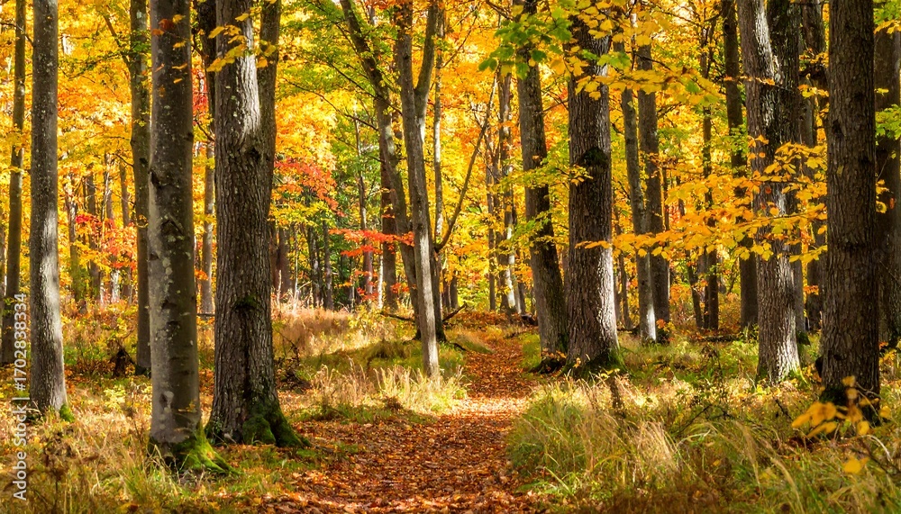 Obraz premium Autumn forest path