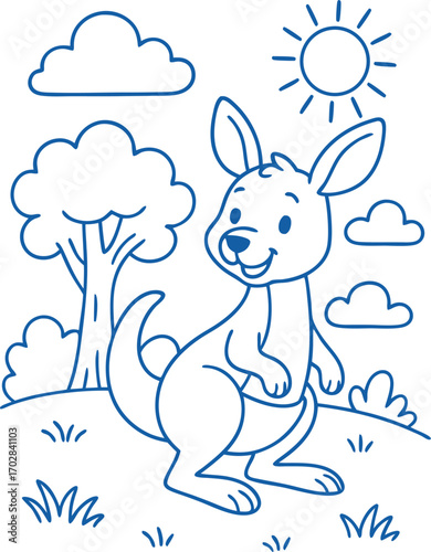 kangaroo coloring page 14.eps