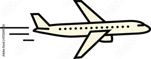 airplane. The image displays an outline icon of an airplane, also known as an aeroplane or plane. 