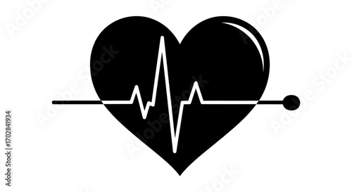 Conceptual vector image depicting a heart rhythm for medical themed presentations and healthcare