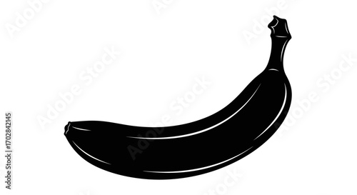 Elegant banana silhouette showcasing minimalist design and vector illustration art