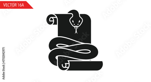 Ouroboros with Ancient Scroll Silhouette: Symbolic Representation of Eternity