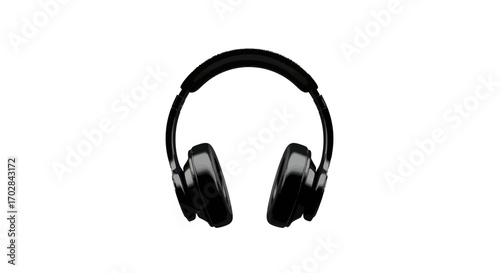 Sleek Black Headphones Isolated on White Background for Immersive Audio Experience